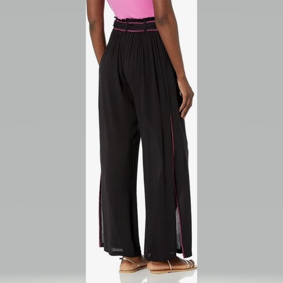 Trina Turk Brittany Side Slit Cover Up Pants in Black Size L NWT - Picture 6 of 12